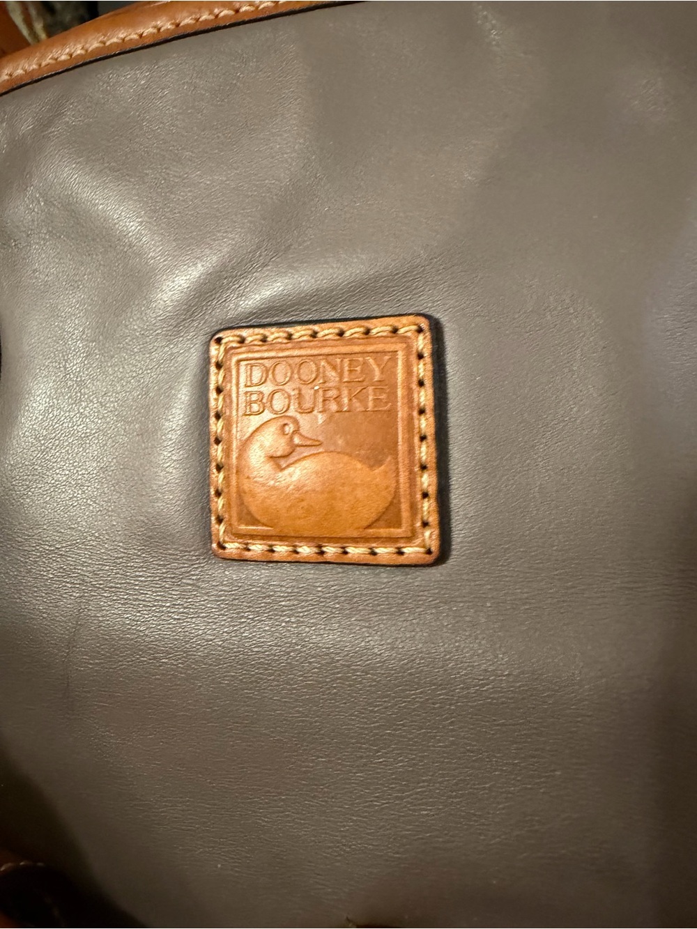 Dooney & Bourke Taupe Leather Tote with Tan Leather Trim DO NOT BUY ON HOLD - Picture 8 of 13